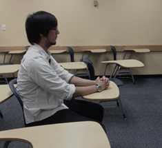 Quiet Asian Student Still Waiting for Professor To Show Up